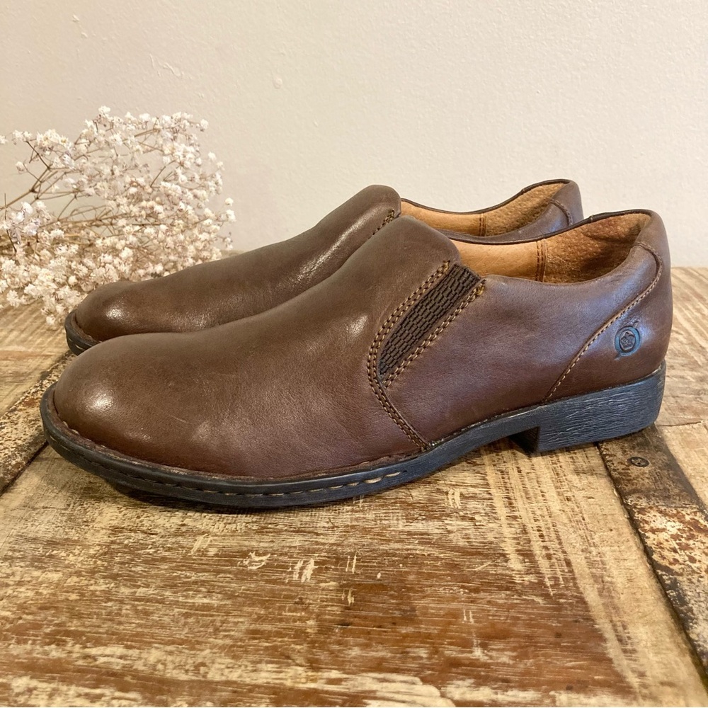 Born Shoes Womens 7.5 M Abby Brown Leather Slip-On Loafers W81922 - Picture 2 of 16